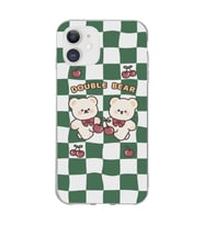 Iphone 11 Uyumlu Double Bear Tasarımlı Şeffaf Telefon Kılıfı
