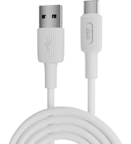 12W USB-A to Type-C Silikon Hızlı Şarj ve Data Kablosu Beyaz 1 Metre