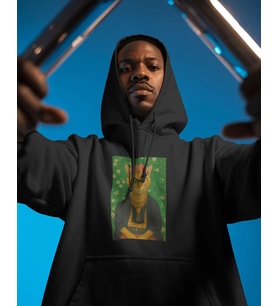 Frida Kahlo Esintili Kedi Baskılı Siyah Hoodie – Unisex Kapüşonlu Sweatshirt
