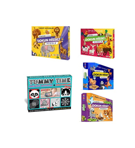 Diytoy Tummy Time Aynalı Zeka Kartları Ve Artenino Dokun Hisset Puzzle 4 adet