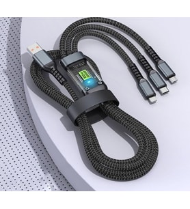 USB Kablosu Hızlı Şarj, Şeffaf Aydınlık 100w Süper Hızlı Şarj Kablosu, Dayanıklı Naylon örgü, Tip-C, iPhone ve Android Cihazlar için Şarj Çözümü