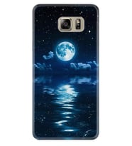 Samsung S7 Edge S20 Fe Plus Ultra S21 S22 Kılıf Desenli Silikon Night Moon 1133