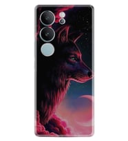 Vivo V29 Kılıf Desenli Silikon Wolf And Moon 1380