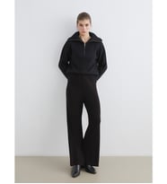 LCW Modest Siyah Beli Lastikli Geniş Paça Kadın Triko Pantolon