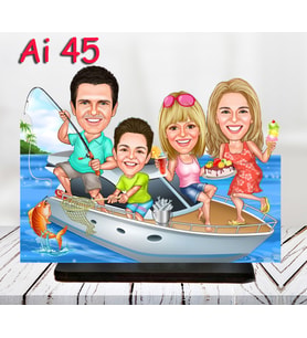 Kişiye Özel Ahşap Biblo - Aile Karikatür Biblo - 4 Kişilik Aile Biblo 16
