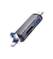 Microsonic 3 IN 1 OTG Kard Okuyucu, USB, Micro USB, Type-C Çevirici Gri