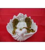 HEDİYELİK › KARIŞIK › Melek Figürler-QQC İSTİRİDYEDE UYUYAN MELEK>>16.5X15X12.5 CM.