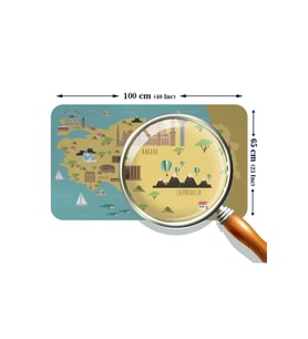 Eğitici Ve Öğretici Cocuk Odası Türkiye Haritası Duvar Sticker-60x105-3877