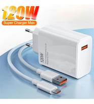 120w Turbo Saniye Göstergeli Hızlı Şarj Aleti Adaptör Kablo Set (markasiz)