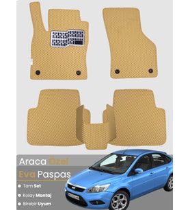 FORD FOCUS 2 HATCHBACK (2005-2011) Uyumlu EVA Paspas Tam Set–Araca Özel,Su Geçirmez