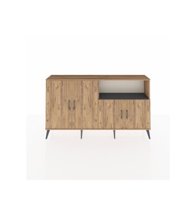 Arges Konsol 6 Raflı 4 Kapaklı 176x30x99 Çam-Çam/Antrasit