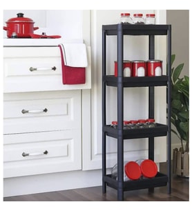 SİYAH DİKDÖRTGEN RAF ÜNİTESİ PLASTİK (5680)