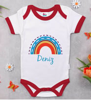 BK Kids Kişiye Özel İsimli Kırmızı Bebek Body Zıbın-2