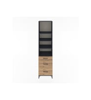 Hyperion Dolap 4 Raflı 3 Çekmeceli 60x44x243 Antrasit-Çam
