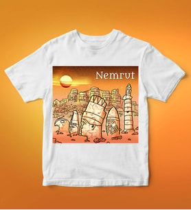 Nemrut Tasarımlı Tişört (Beyaz)