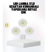 Northcity Kablosuz Gün Işığı 3’lü LED Spot Lamba Kumandalı