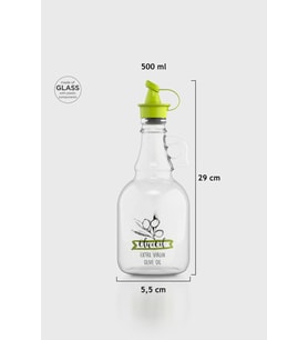 Renga Urla Olive Oil 500 ml Yeşil Kapaklı Cam Yağlık 152076