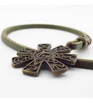 Antik Mısır Sembolleri Güneş Mitolojik Bronz Metal Deri Erkek Kolye Q0944