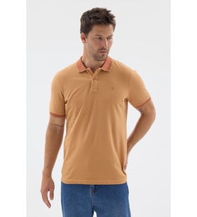 Sarı Polo Yaka Pike Kısa Kol Slim Fit %100 Pamuk Tişört 1011260171