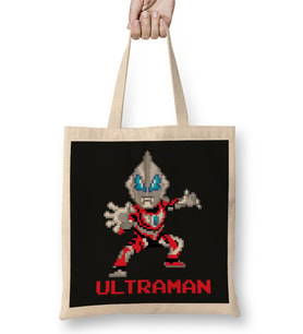 Ultraman Pixel Character Bez Çanta Uzun Saplı