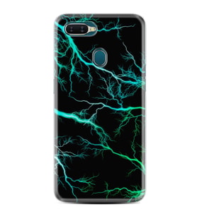 Oppo A5s Kılıf Silikon Desen Özel Seri Green Thunder 1693
