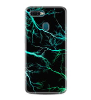 Oppo A5s Kılıf Silikon Desen Özel Seri Green Thunder 1693