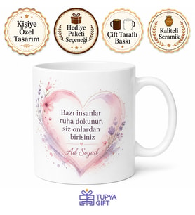 Psikoloğa Hediye Sevgi Temalı Özel Baskılı Porselen Kupa Bardak Hediye