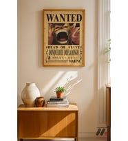 One Piece Doflamingo Wanted Poster, Ahşap Çerçeveli Duvar Tablosu - Anime Severlere