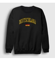 Presmono Unisex Siyah Deutschland Almanya Bayrağı Sweatshirt 480101tt