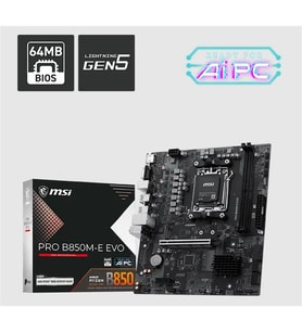 MSI PRO B850M-E EVO DDR5 8200MHZ 1XVGA 1XHDMI 1XM.2 USB MATX AM5 (AMD AM5 9000/8000/7000 SERİLERİ İL