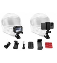 Coverzone Motosiklet Kaskı ENT Telefon Tutucu ve Aksiyon Kamera Aparatı, Vidalı Tutucu, 360 Derece Ayarlanabilir Mafsal, 3M VHB Montajlı Set,Insta 360 DJI GoPro ile uyumlu, KSK1