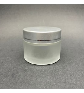 50 cc Buzlu Cam Krem Kavanoz  - Gümüş Kapaklı İç Contalı - 50ml Buzlu Cam Krem Kavanoz  x 10 Adet (Beyaz)