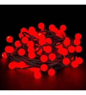5m 28 Led Kırmızı Işık Siyah Kablo Fişli