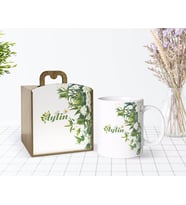 BK Gift Kişiye Özel Ahşap Kutuda Papatya Temalı Beyaz Kupa Bardak-5