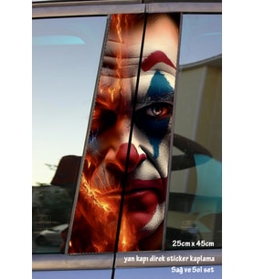 ateşli joker sticker yan kapı direk kaplama 2li sol sağ takım yapıştırma