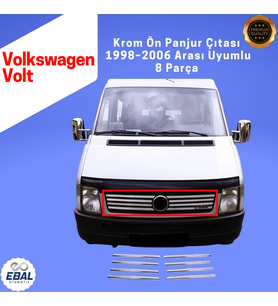Volkswagen Volt Krom Ön Panjur Çıtası 8 Parça 1998–2006 Paslanmaz Çelik (Gümüş)