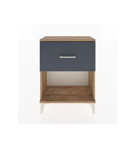 Arges Komodin Tek Çekmeceli 60x30x80 Çam-Antrasit