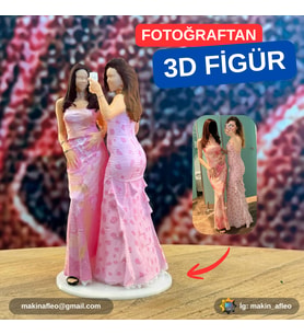 MakinaFleo Kişiye Özel 3D Arkadaşlar Figür (25cm)