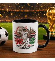 BK Gift Irak Taraftar Temalı 2026 Dünya Kupası Tasarımlı Siyah Kupa Bardak