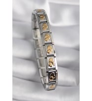 pilelistore 316L Çelik Gümüş Renk Gold Kalp İşleme Nomination Model Kadın Bileklik - TJ-BB6480