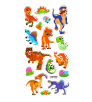 Sticker Kabartmalı Stiker Defter, Planlayıcı Etiket (lrf-003) -17X9 cm - Sevimli Vahşi Dinazor