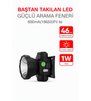 Başa Takılan LED Güçlü Arama Feneri – 46 Saat Çalışma Süresi 3 Modlu
