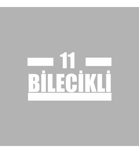 11 Bilecikli Araba Sticker siyah 16x9 CM (Beyaz)