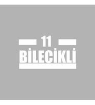 11 Bilecikli Araba Sticker siyah 16x9 CM (Beyaz)