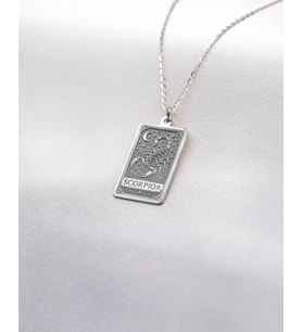 Kişiye Özel Akrep Burcu Tarot Kart Kolye 925K Gümüş