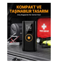 Mey İthalat® Dijital Göstergeli Taşınabilir Hava Kompresörü Güçlü Şişirme Performansı Yeni Nesil