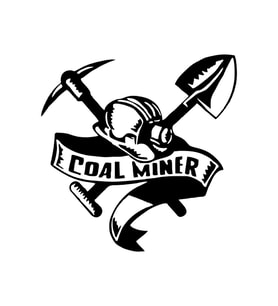 Coal Miner Kürek Çapa Duvar Yapıştırma Etiket