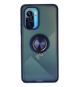 Redmi K40 Kılıf Montreal Yüzüklü Silikon Kapak - Lacivert