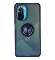 Redmi K40 Kılıf Montreal Yüzüklü Silikon Kapak - Lacivert