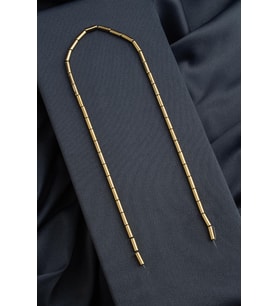 Hematit Doğal Taş Parlak Antik Sarı Silindir Kesim 3x9mm Dizi [AA]